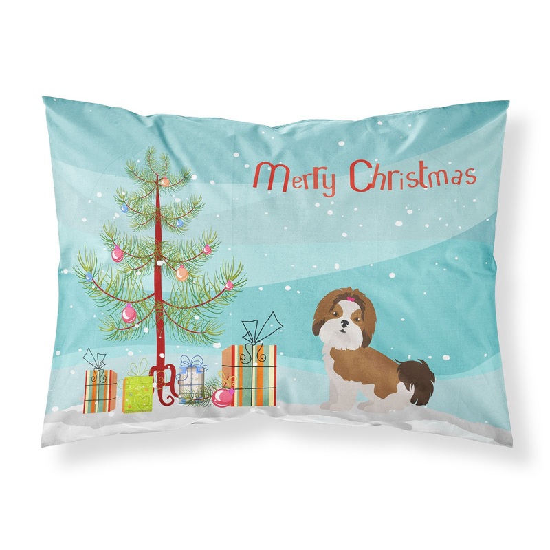 Imperial Shih Tzu Christmas Tree  Standard Pillowcase  Artistic Decorative Front, White Back CK3459PILLOWCASE