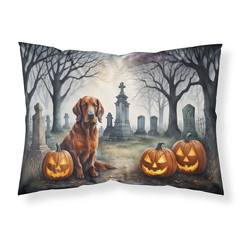 Irish Setter Spooky Halloween Fabric Standard Pillowcase  Artistic Decorative Front, White Back