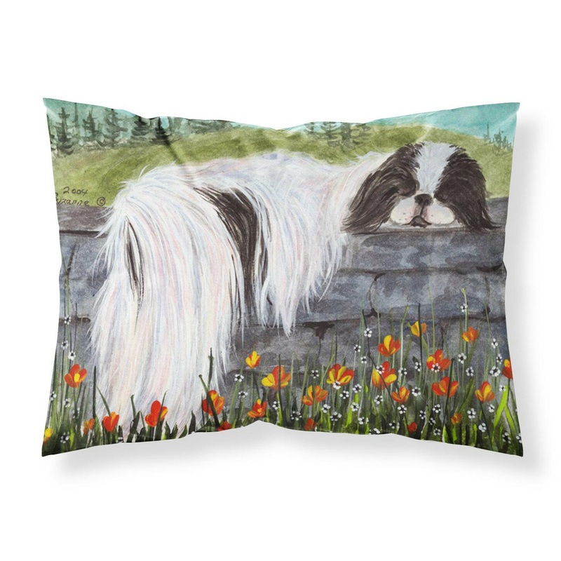 Japanese Chin Standard Pillowcases  Artistic Decorative Front, Crisp White Back