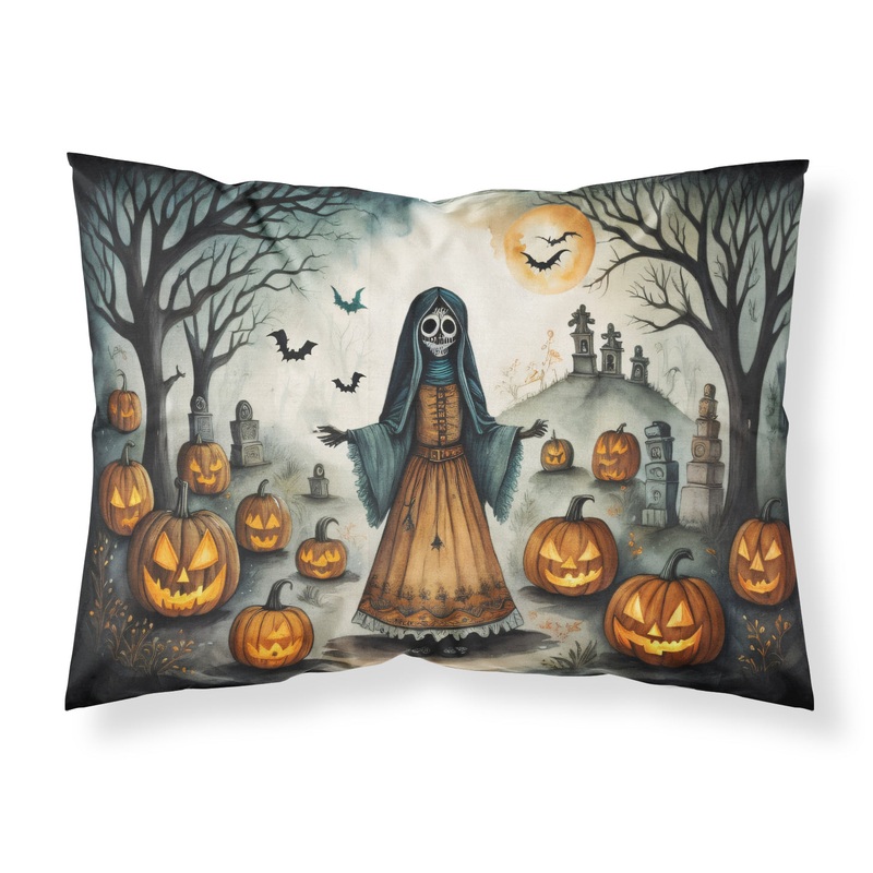 La Llorona Skeleton Spooky Halloween Fabric Standard Pillowcase  Artistic Decorative Front, White Back