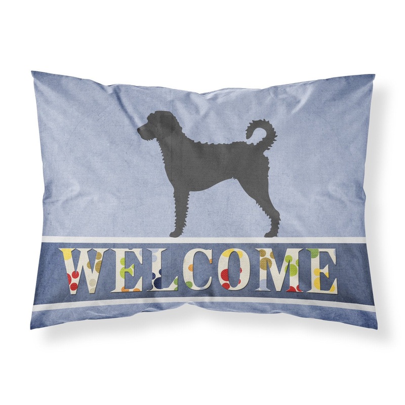 Labradoodle Welcome Fabric Standard Pillowcase  Artistic Decorative Front, White Back BB8337PILLOWCASE