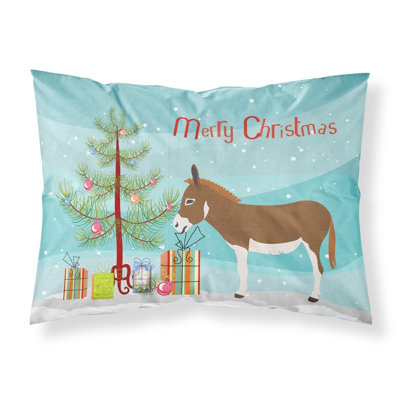 Miniature Mediterranian Donkey Christmas Fabric Standard Pillowcase  Artistic Decorative Front, White Back BB9214PILLOWCASE