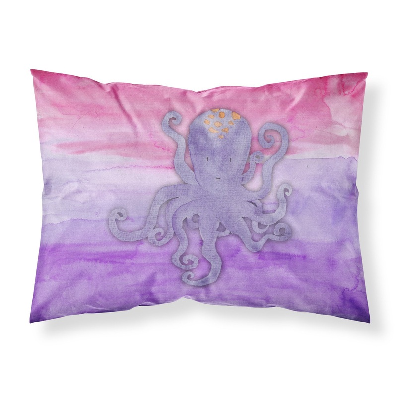 Octopus Watercolor Fabric Standard Pillowcase  Artistic Decorative Front, White Back BB7424PILLOWCASE