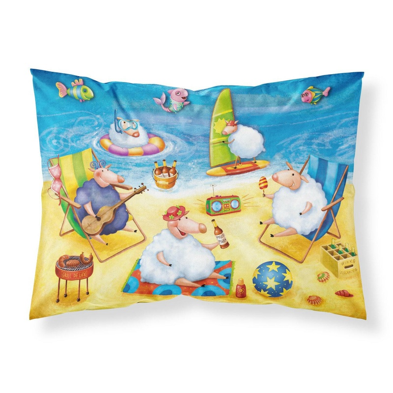 Party Pigs on the Beach Fabric Standard Pillowcase  Artistic Decorative Front, White Back APH0081PILLOWCASE
