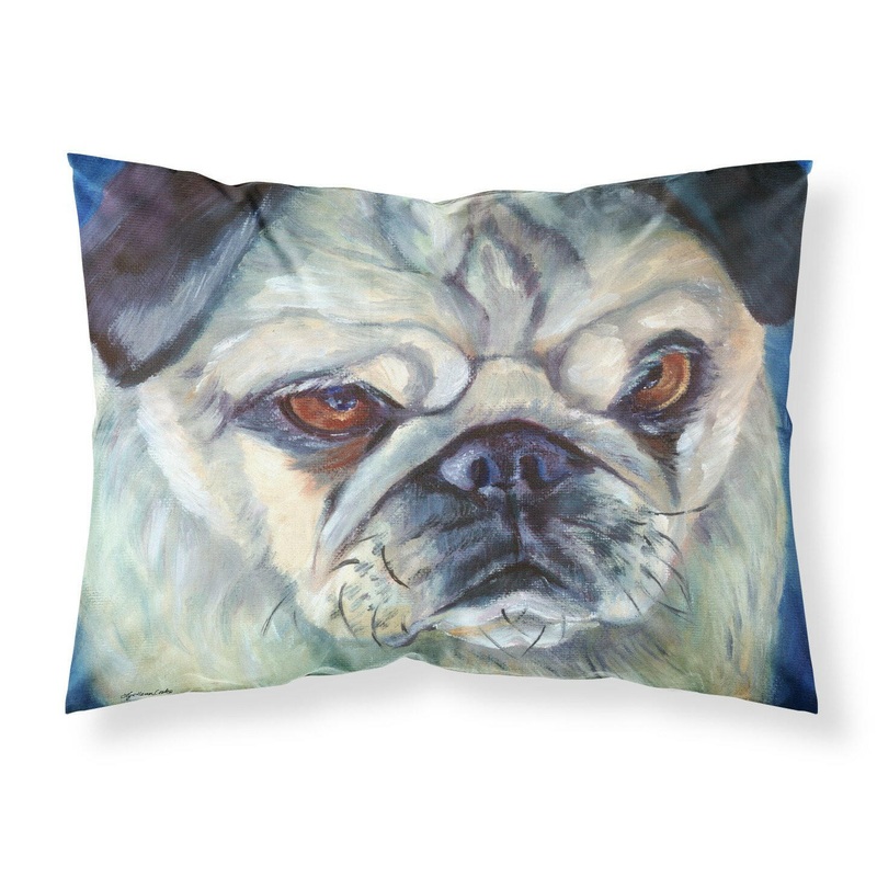 Pug in Thought Fabric Standard Pillowcase  Artistic Decorative Front, White Back 7422PILLOWCASE