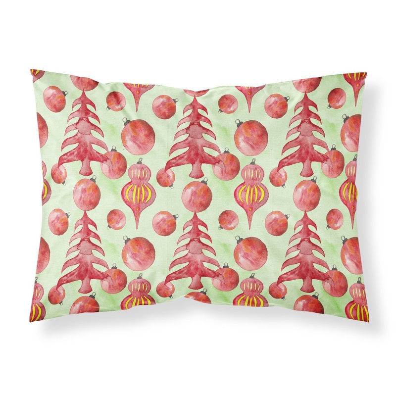 Red Christmas Tree and Ornaments Fabric Standard Pillowcase  Artistic Decorative Front, White Back BB7483PILLOWCASE
