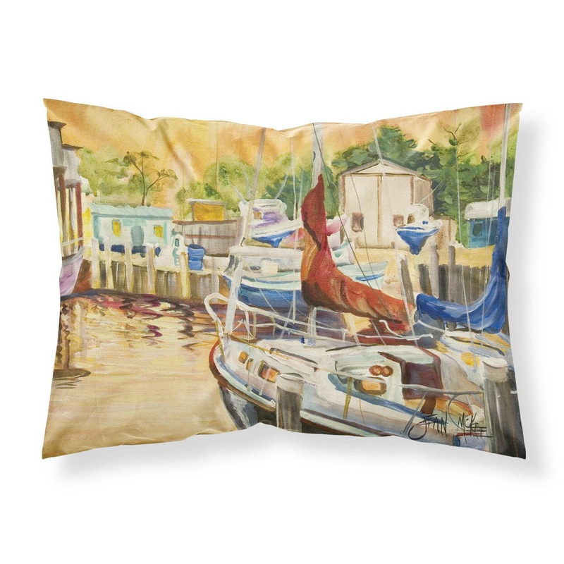 Sunset Bay Sailboat Fabric Standard Pillowcase  Artistic Decorative Front, White Back JMK1082PILLOWCASE