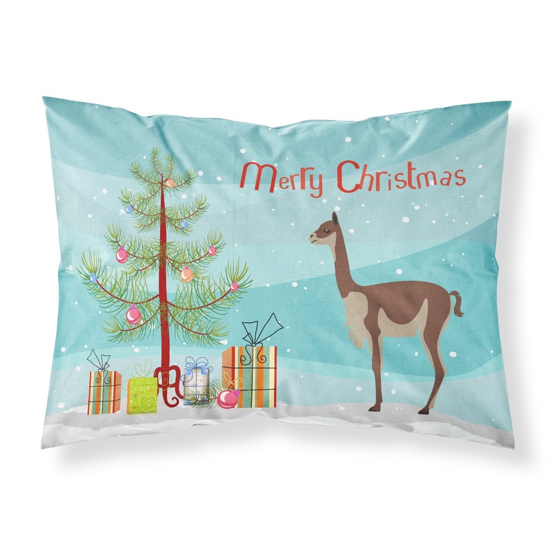 Vicugna or Vicuna Christmas Fabric Standard Pillowcase  Artistic Decorative Front, White Back BB9284PILLOWCASE