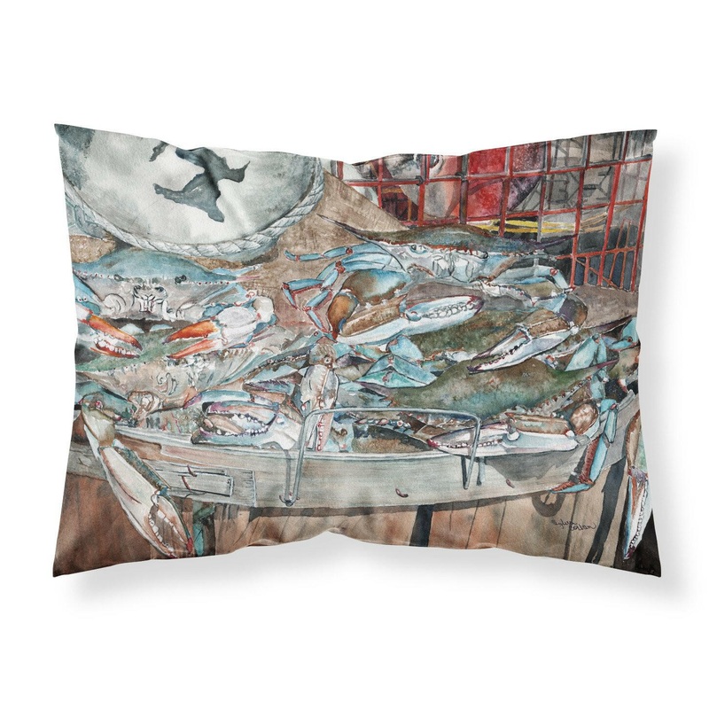 Basket Full of Blue Crabs Fabric Standard Pillowcase  Artistic Decorative Front, White Back 8961PILLOWCASE