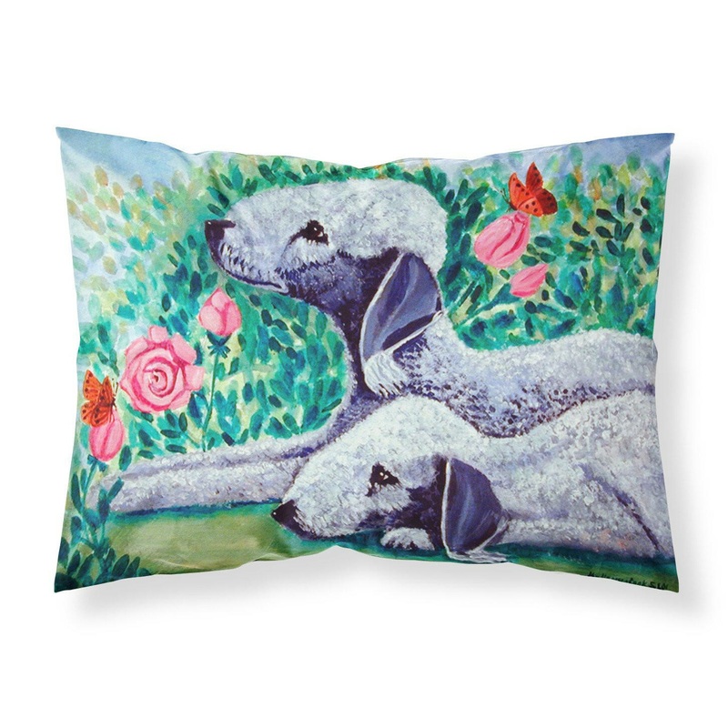 Bedlington Terrier Standard Pillowcases  Artistic Decorative Front, Crisp White Back