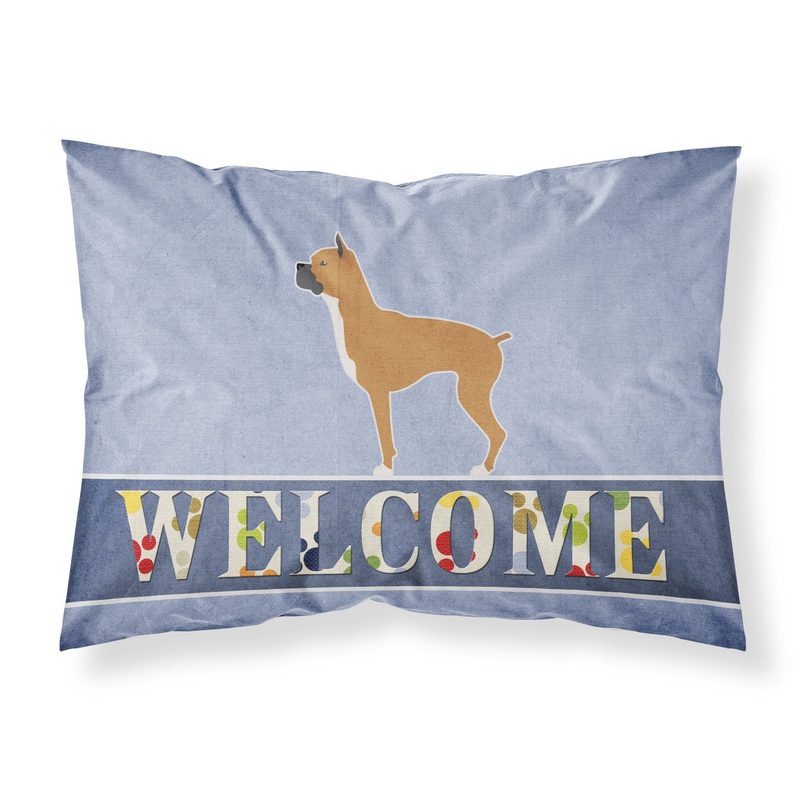 Boxer Welcome Fabric Standard Pillowcase  Artistic Decorative Front, White Back BB5557PILLOWCASE