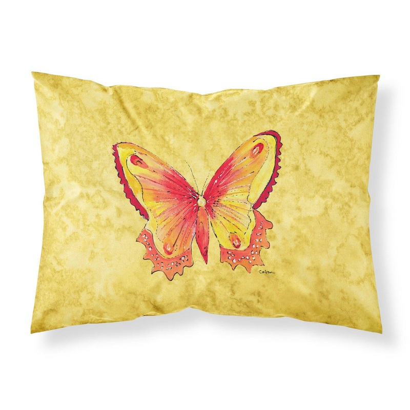 Butterfly on Yellow Standard Pillowcases  Artistic Decorative Front, Crisp White Back