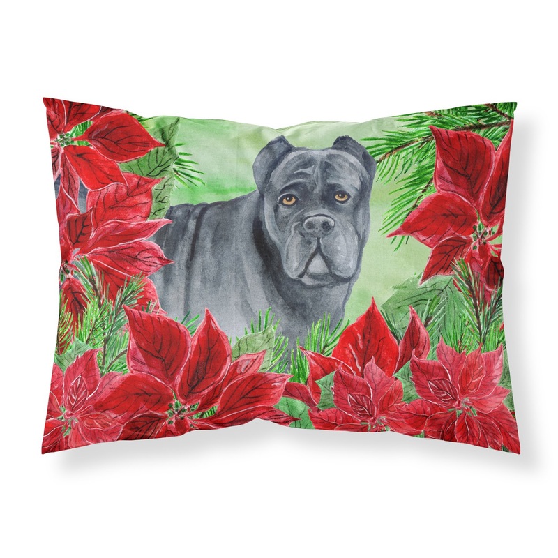 Cane Corso Poinsettas  Standard Pillowcase  Artistic Decorative Front, White Back CK1342PILLOWCASE