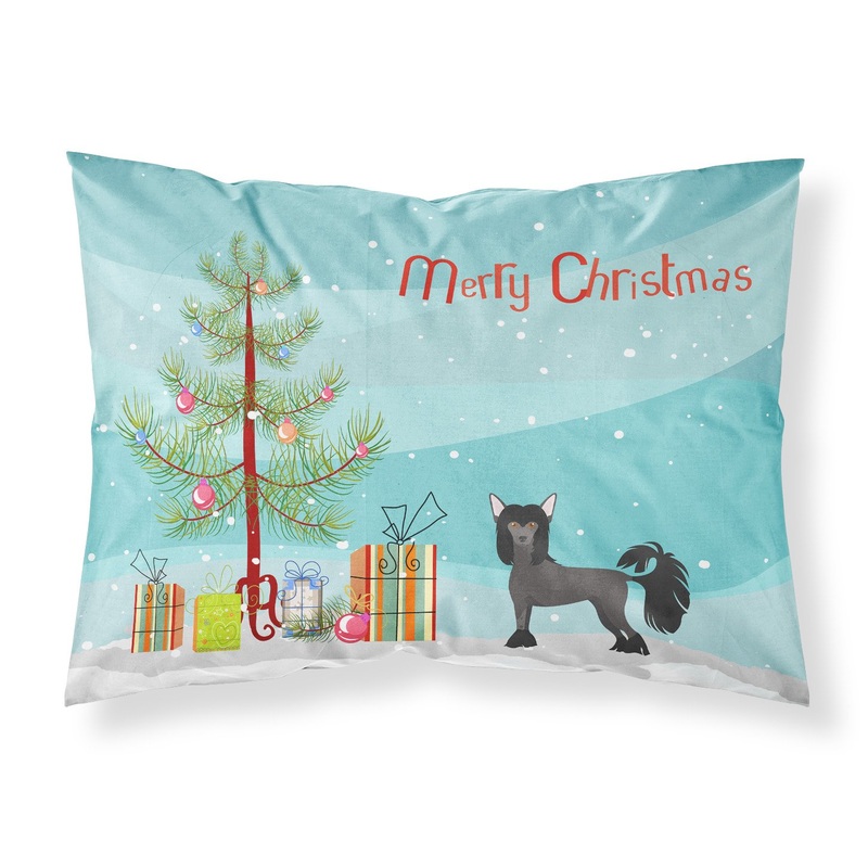Chinese Crested Christmas Tree  Standard Pillowcase  Artistic Decorative Front, White Back CK3447PILLOWCASE