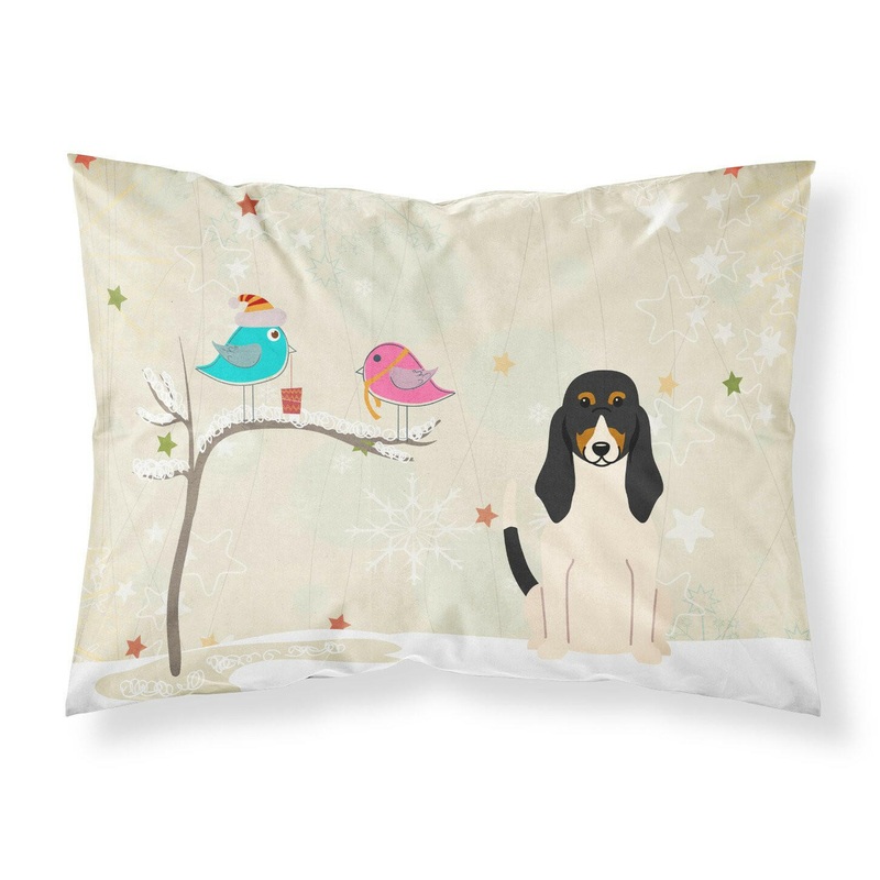 Christmas Presents between Friends Swiss Hound Fabric Standard Pillowcase  Artistic Decorative Front, White Back BB2516PILLOWCASE