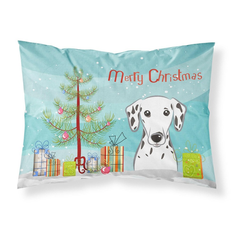 Christmas Tree and Dalmatian Fabric Standard Pillowcase  Artistic Decorative Front, White Back BB1582PILLOWCASE