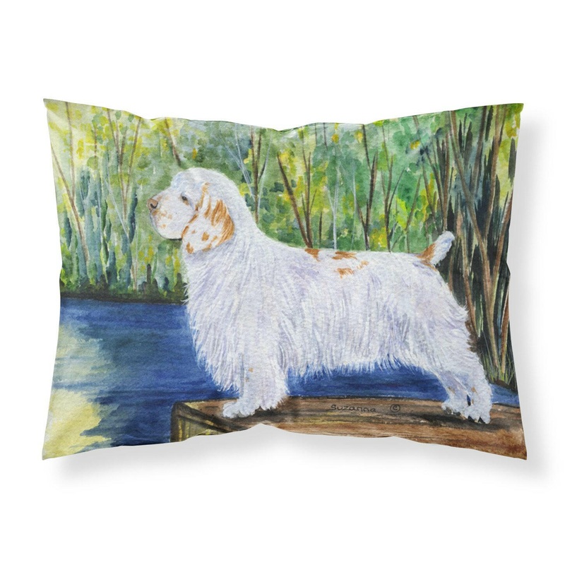 Clumber Spaniel Standard Pillowcases  Artistic Decorative Front, Crisp White Back