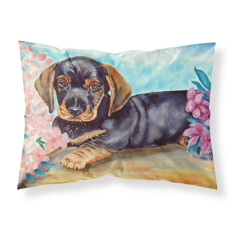 Dachshund Standard Pillowcases  Artistic Decorative Front, Crisp White Back