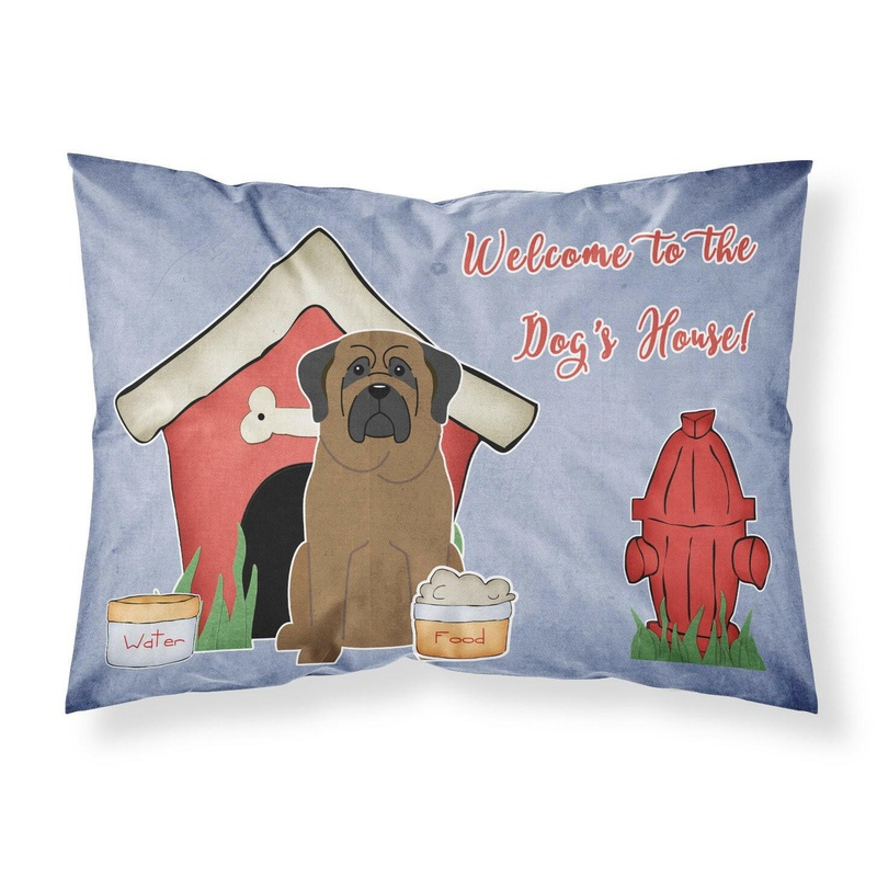 Dog House Collection Bullmastiff Fabric Standard Pillowcase  Artistic Decorative Front, White Back BB2838PILLOWCASE