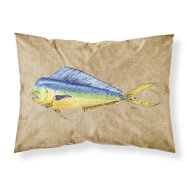 Dolphin Mahi Mahi Standard Pillowcases  Artistic Decorative Front, Crisp White Back
