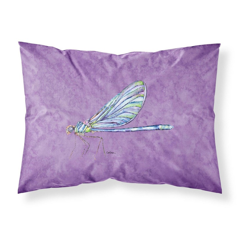 Dragonfly on Purple Standard Pillowcases  Artistic Decorative Front, Crisp White Back