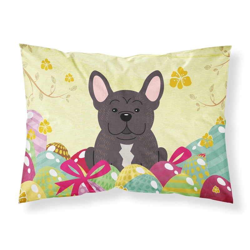 Easter Eggs French Bulldog Brindle Fabric Standard Pillowcase  Artistic Decorative Front, White Back BB6009PILLOWCASE