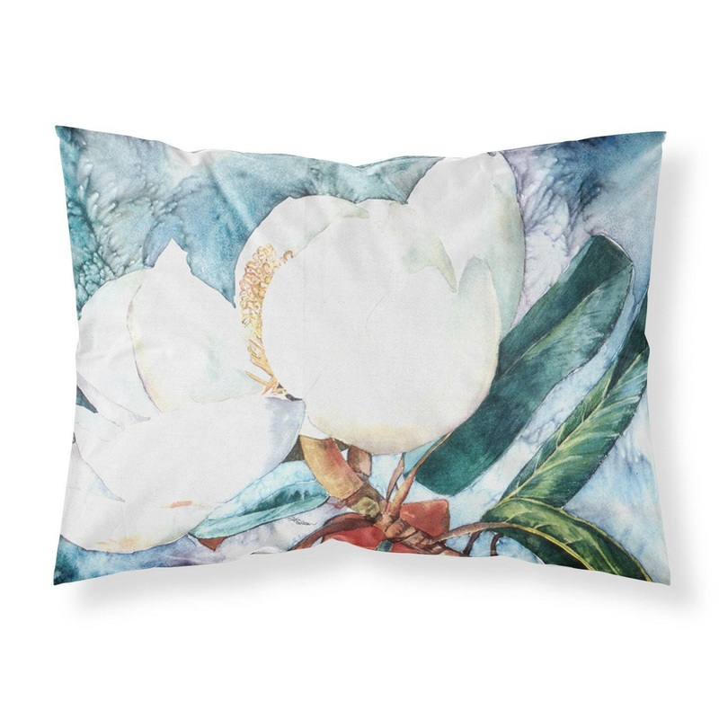 Flower - Magnolia Standard Pillowcases  Artistic Decorative Front, Crisp White Back