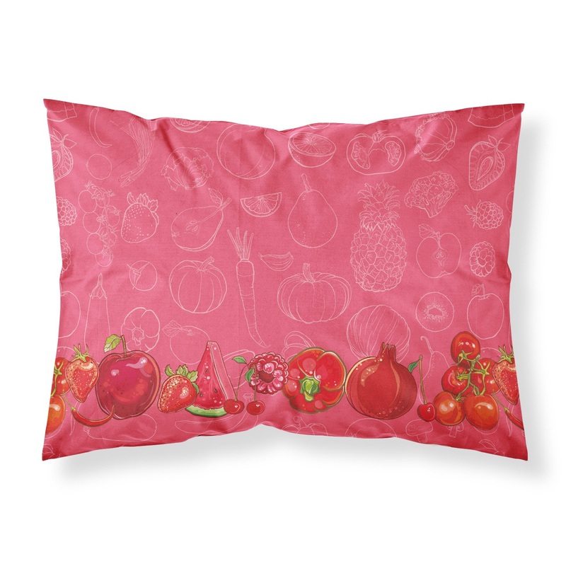 Fruits and Vegetables in Red Fabric Standard Pillowcase  Artistic Decorative Front, White Back BB5133PILLOWCASE