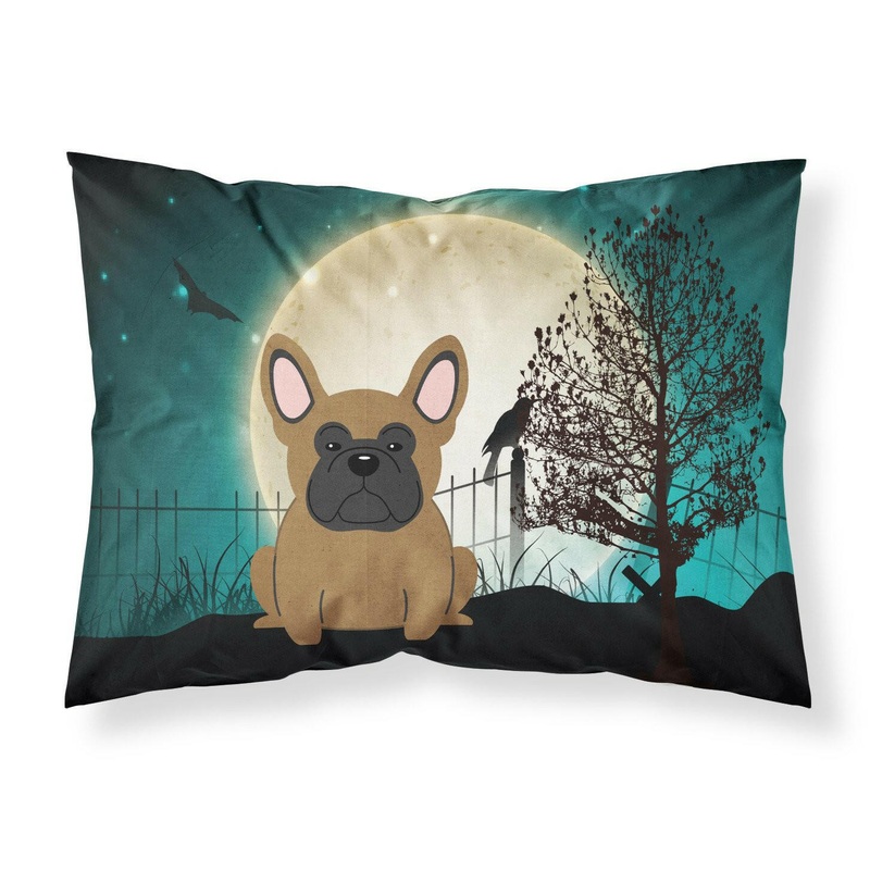 Halloween Scary French Bulldog Brown Fabric Standard Pillowcase  Artistic Decorative Front, White Back BB2203PILLOWCASE