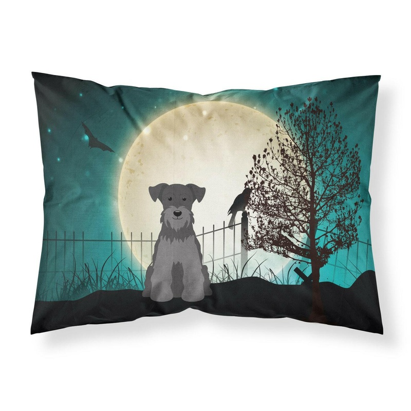 Halloween Scary Miniature Schanuzer Black Fabric Standard Pillowcase  Artistic Decorative Front, White Back BB2241PILLOWCASE