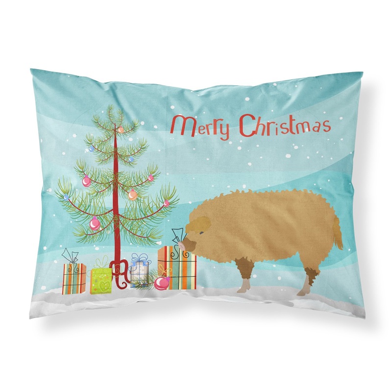 Hungarian Mangalica Pig Christmas Fabric Standard Pillowcase  Artistic Decorative Front, White Back BB9301PILLOWCASE