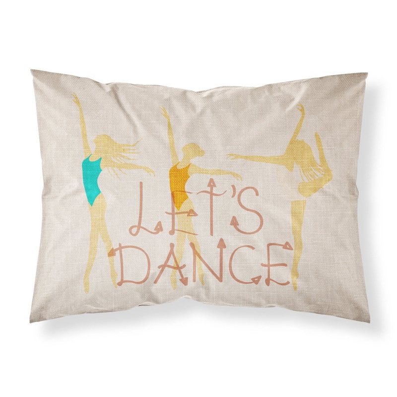 Let's Dance Linen Light Fabric Standard Pillowcase  Artistic Decorative Front, White Back BB5376PILLOWCASE