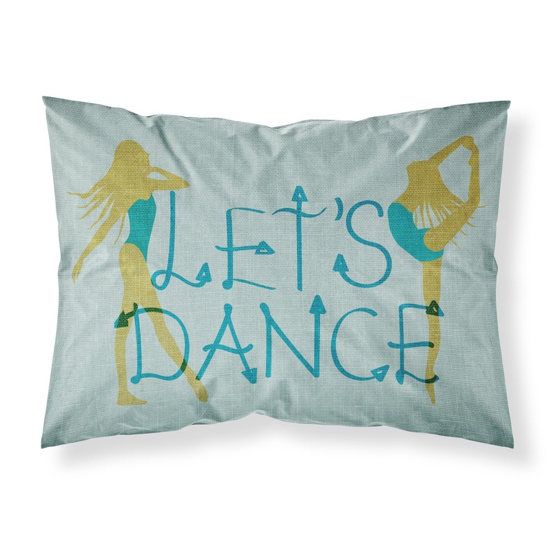 Let's Dance Linen Teal Fabric Standard Pillowcase  Artistic Decorative Front, White Back BB5374PILLOWCASE