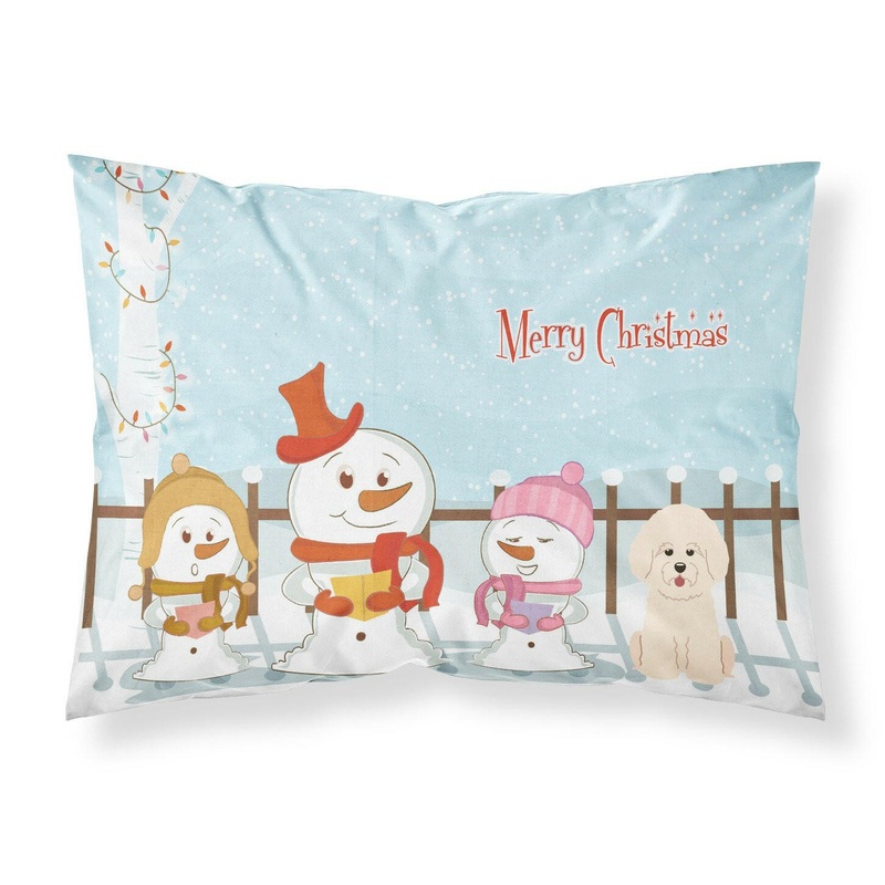 Merry Christmas Carolers Bichon Frise Fabric Standard Pillowcase  Artistic Decorative Front, White Back BB2406PILLOWCASE