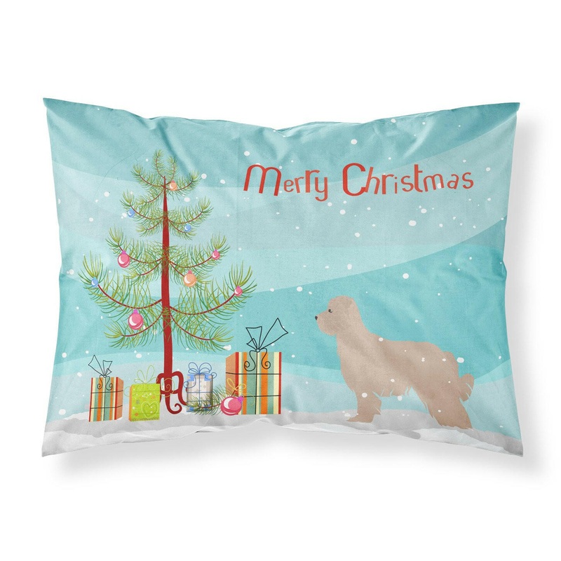 Pyrenean Shepherd Dog Merry Christmas Tree Fabric Standard Pillowcase  Artistic Decorative Front, White Back BB2936PILLOWCASE
