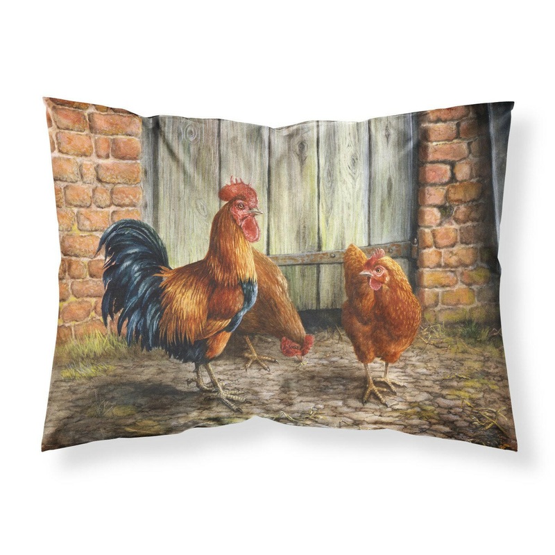 Rooster and Chickens by Daphne Baxter Fabric Standard Pillowcase  Artistic Decorative Front, White Back BDBA0056PILLOWCASE