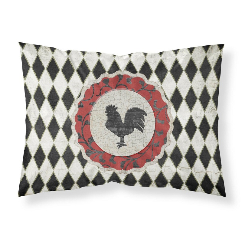 Rooster Harlequin Black and white Standard Pillowcases  Artistic Decorative Front, Crisp White Back SB3086PILLOWCASE
