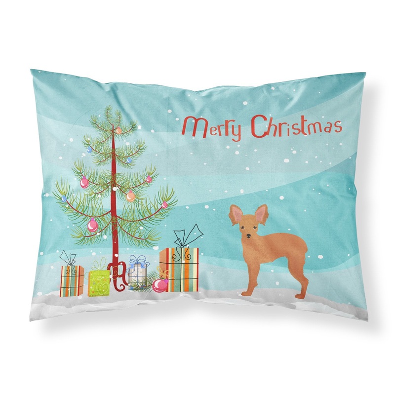Russkiy Toy or Russian Toy Terrier Christmas Tree  Standard Pillowcase  Artistic Decorative Front, White Back CK3484PILLOWCASE