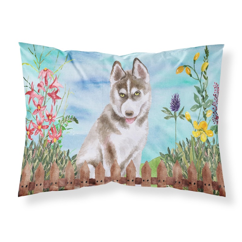 Siberian Husky Grey Spring  Standard Pillowcase  Artistic Decorative Front, White Back CK1258PILLOWCASE