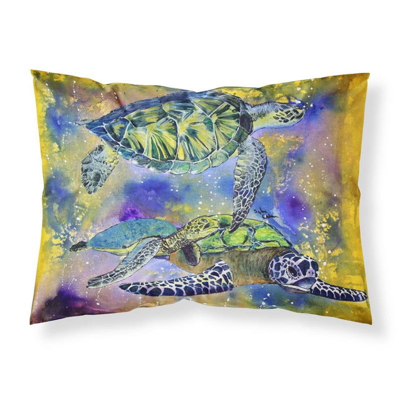 Turtle Standard Pillowcases  Artistic Decorative Front, Crisp White Back