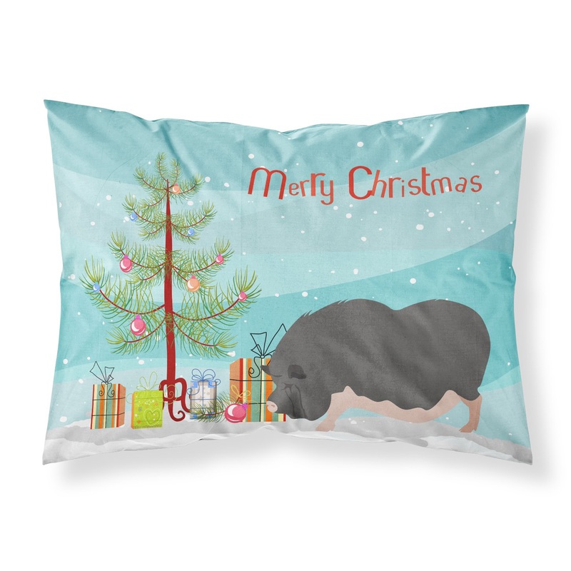 Vietnamese Pot-Bellied Pig Christmas Fabric Standard Pillowcase  Artistic Decorative Front, White Back BB9308PILLOWCASE