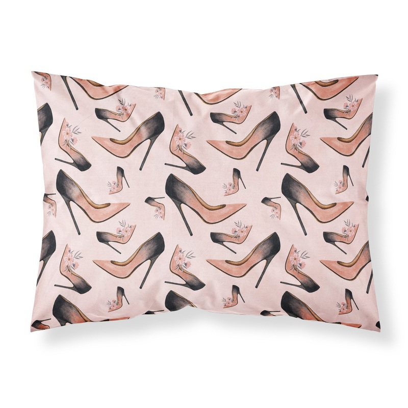 Watercolor Fashion Diva Shoes Fabric Standard Pillowcase  Artistic Decorative Front, White Back BB7504PILLOWCASE