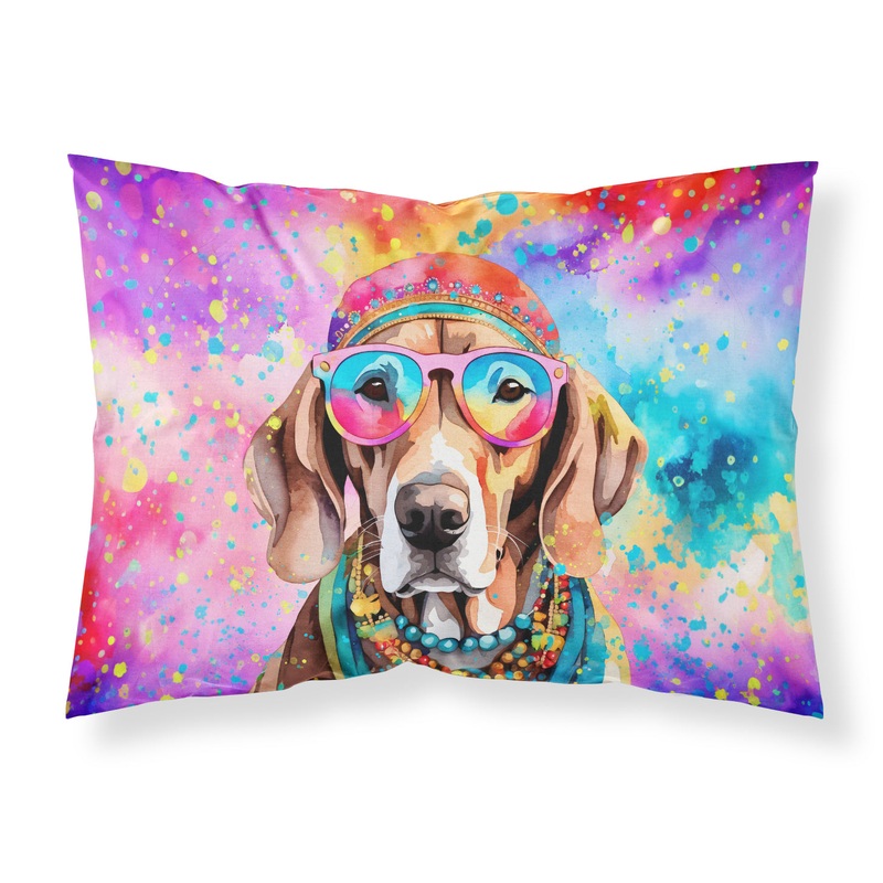 Weimaraner Hippie Dawg Standard Pillowcase  Artistic Decorative Front, White Back