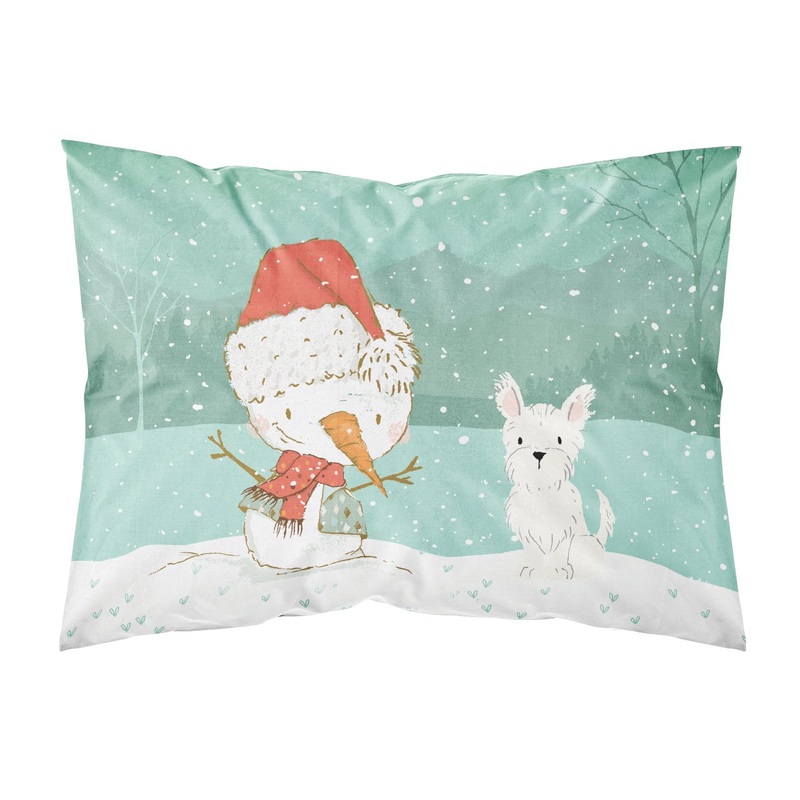 Westie Terrier Snowman Christmas  Standard Pillowcase  Artistic Decorative Front, White Back CK2097PILLOWCASE