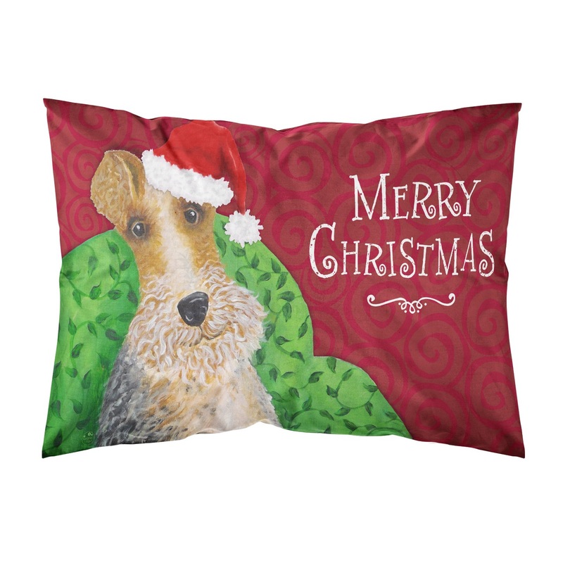 Wire Fox Terrier Christmas  Standard Pillowcase  Artistic Decorative Front, White Back VHA3040PILLOWCASE