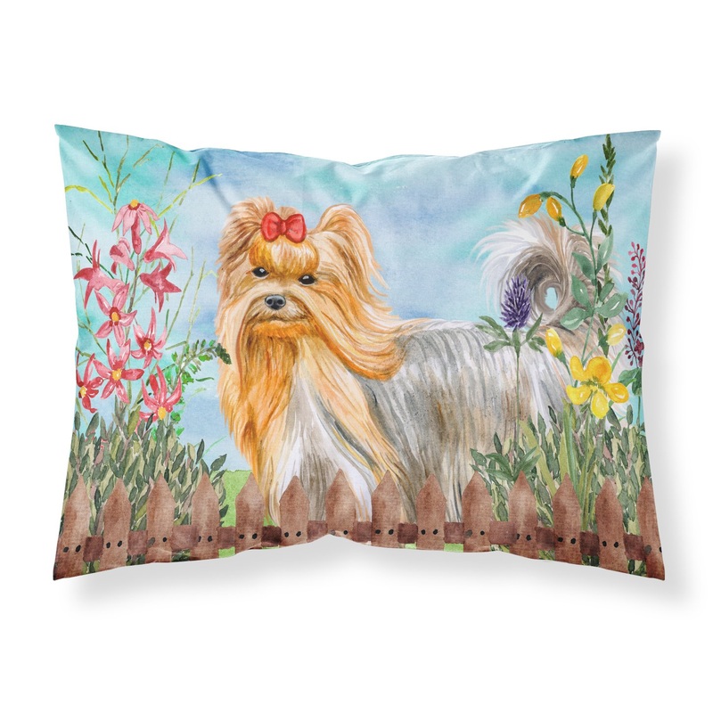 Yorkshire Terrier Spring  Standard Pillowcase  Artistic Decorative Front, White Back CK1247PILLOWCASE