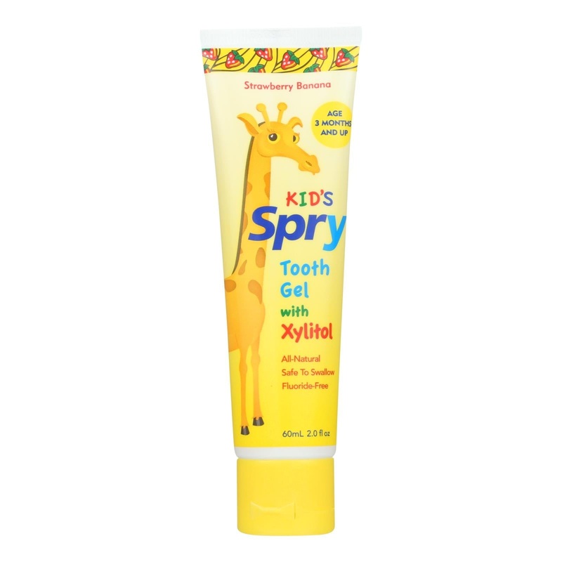 Spry Strawberry Banana Fluoride Tooth Gel, 2 Fl Oz
