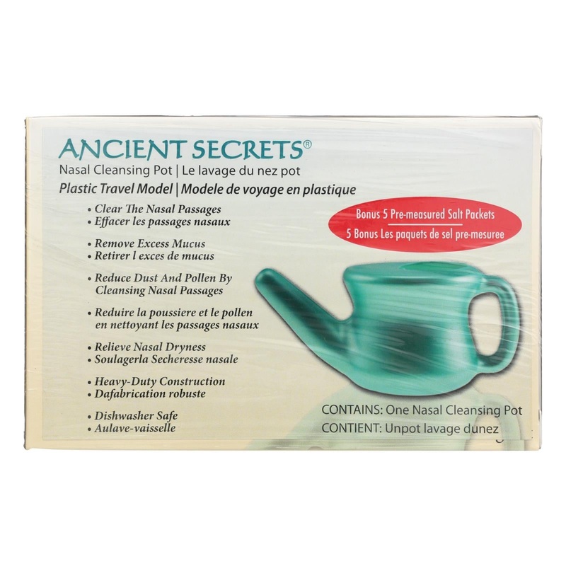 Ancient Secrets Neti Pot - Nasal Cleansing, Plastic