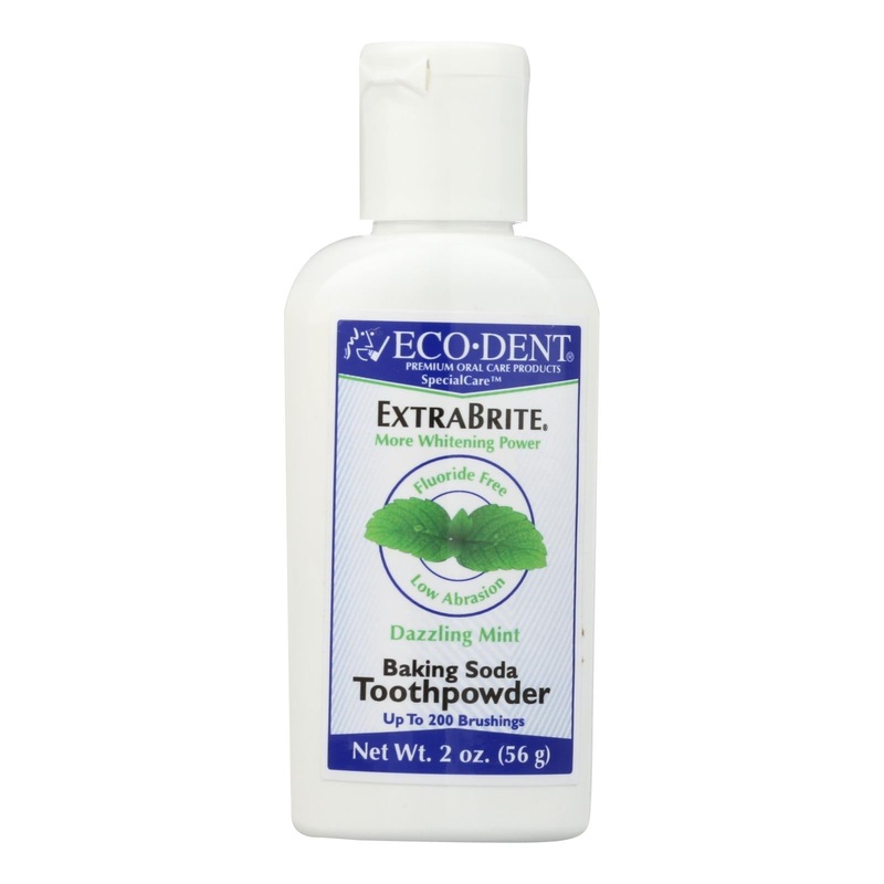 Eco-Dent Xtra-Brite Fluoride-Free Tooth Powder, Enhances Whiter Teeth, 2 Oz., temperature=0.9