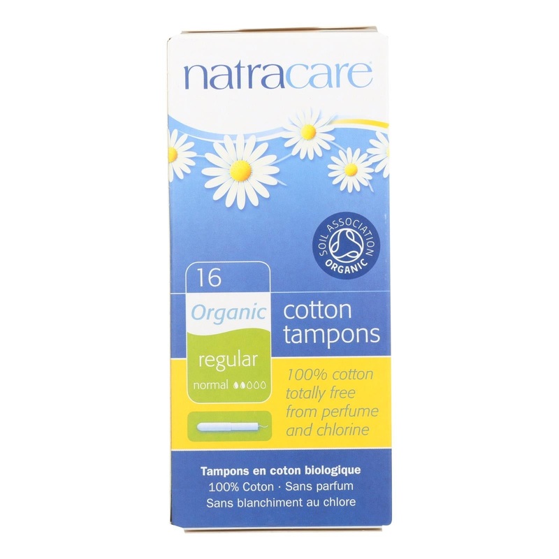 Natracare Organic Cotton Tampons (Pack of 16) Regular with Applicator for Women's Comfort and Protection